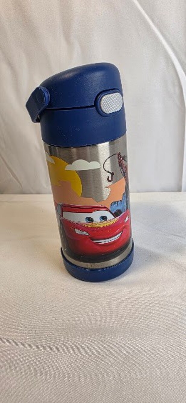 Disney Pixar Cars Stainless Steel Water Bottle Blue Lid